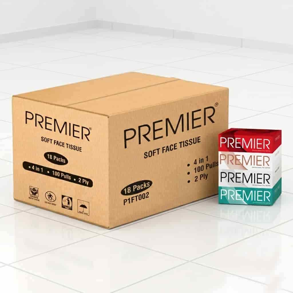 Premier Tissue Paper Box 100's 4 x 1